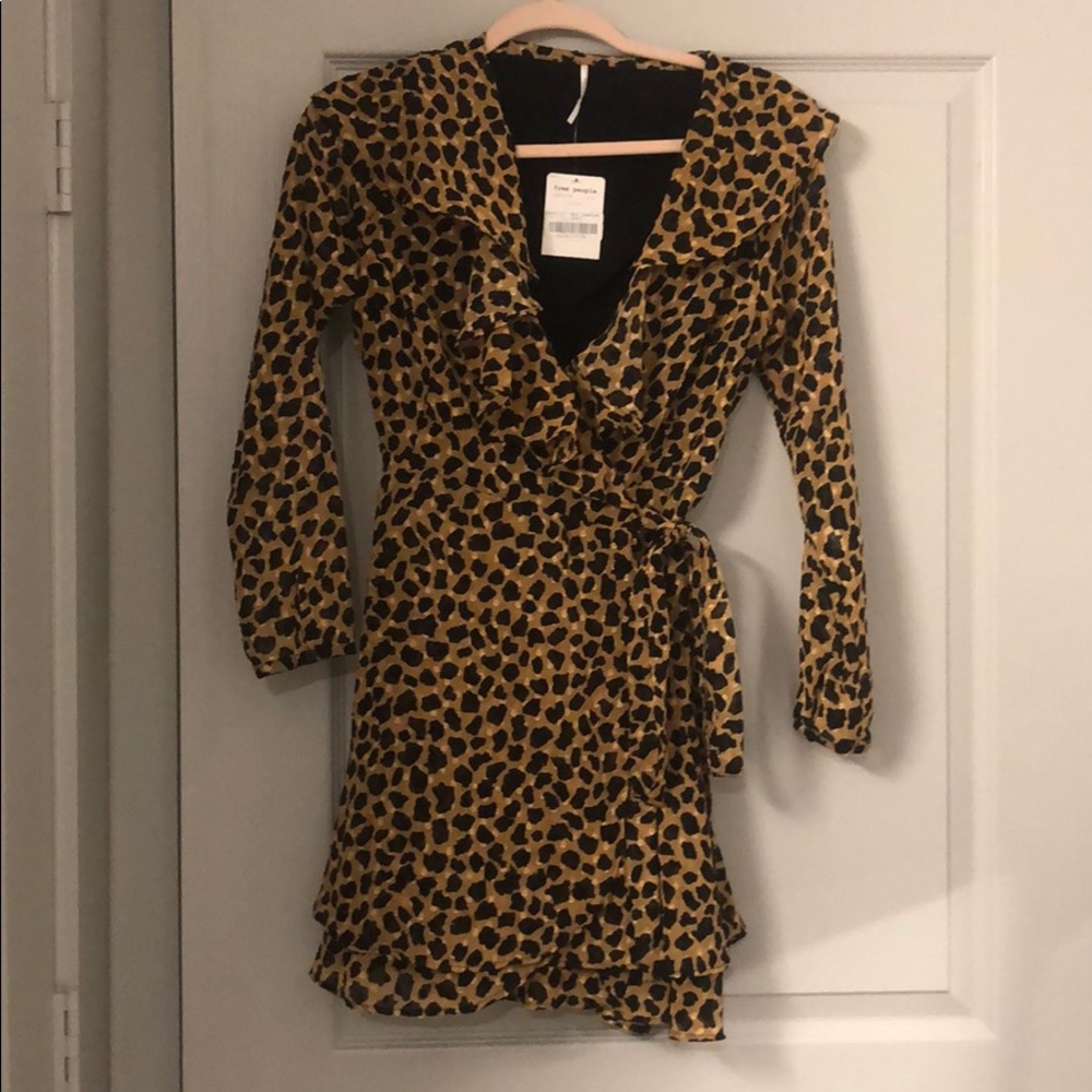 Leopard print wrap dress